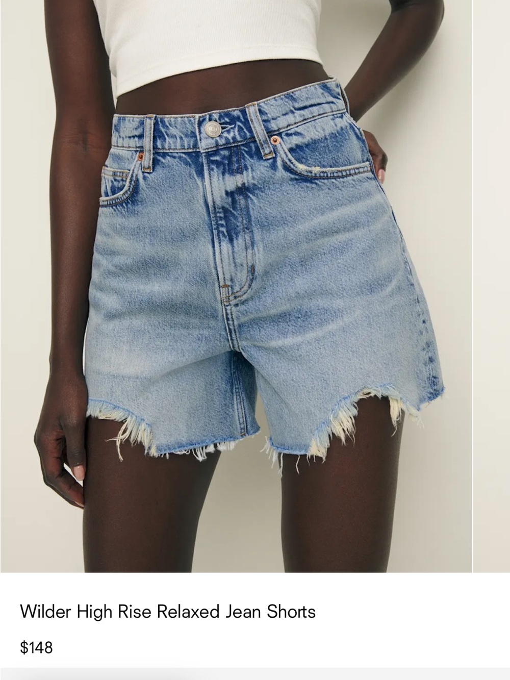 REFORMATION Wilder High Rise Relaxed Jean Shorts